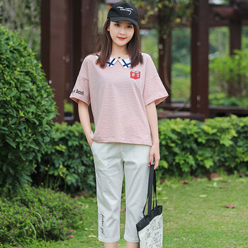 衣服女夏天的显瘦套装学生大童13初中14高中学生15少女孩1短袖套装