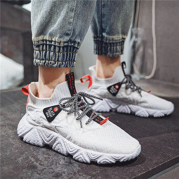 clawmoney2022年新款飞织运动鞋男生休闲椰子鞋白色39