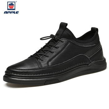 美国苹果apple头层牛皮复古男鞋青年英伦板鞋休闲鞋男2022新品新款
