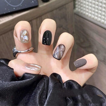 指甲贴片果冻胶美甲贴手工美甲成品拆卸穿戴式甲片网红定制欧式可拆卸