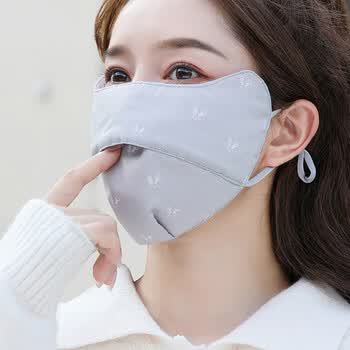 黑色口罩女秋冬季透气易呼吸纯棉布韩版时尚可爱个性大面罩男潮款 兔