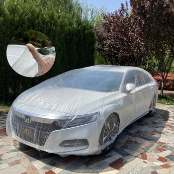 醉米zuimi一次性车衣防风防雨雪水塑料透明车罩汽车防尘套通用简易
