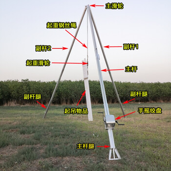 通信杆铝合金立杆机电力三角立杆神器人字抱杆水泥立电杆工具扒杆人字