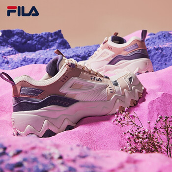 Fila斐乐女鞋跑步鞋女21秋季oakmont征峰者老爹鞋防滑缓震运动休闲小白鞋奶白 烟玫粉 Gr 37 5 图片价格品牌报价 京东