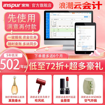 浪潮（INSPUR）云财务软件 中小企业会计出纳代理记账做账管理软件非买断单机版 全税种一键报税/套