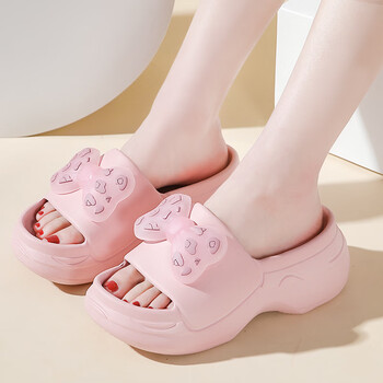 优沐晨yumuchen拖鞋女夏室内厚底可爱卡通高跟eva凉拖鞋增高软底防滑