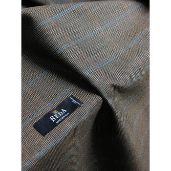 建功立业进口意大利格子全羊毛料正装套装布料男西装裤料服装面料此