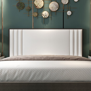 鑫事顺床头软包实木床头软包简约现代单买双人床头靠背板床屏a201白