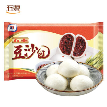 华润五丰豆沙包510g2袋共30只包子馒头早餐食材浙江小吃