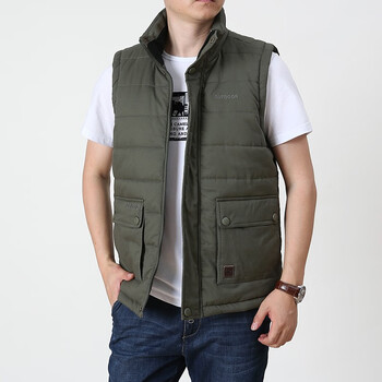 jp 秋冬加绒马甲男中老年厚款背心外套9928 军绿色 2xl