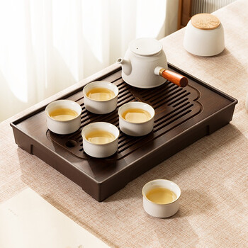 一人用茶台茶水托盘小型茶海楠竹木质干泡台茶具储水式办公室休闲茶道