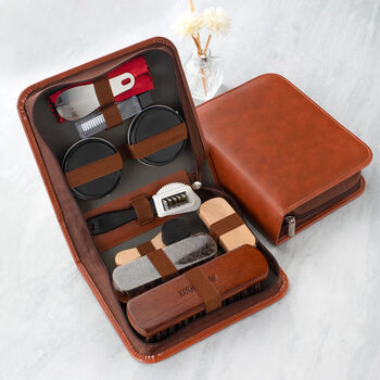 彩娇妍擦鞋工具箱皮鞋刷家用黑色鞋油套装软毛擦鞋神器马毛刷鞋豪华