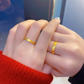 【送证书】海上罗孚黄金戒指男女同款情侣戒子999足金光面传承素圈