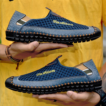 卡柏奇2023春夏网布男鞋英i伦潮流休闲男大码皮鞋