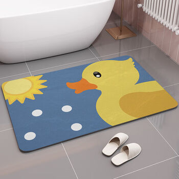 卡通硅藻泥卫生间吸水地垫硅藻土垫子速干浴室防滑垫厕所进门脚垫卡通