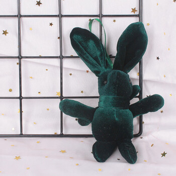 许愿兔公仔韩国绒丝绒长脚兔公仔毛绒玩具挂件永生花束礼盒娃娃 绿色