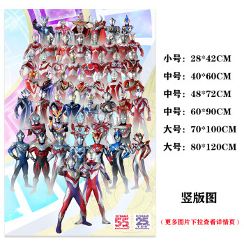 宠翰奥特曼海报墙贴迪迦赛罗泽塔德凯欧布全家福儿童生日动漫壁纸挂画