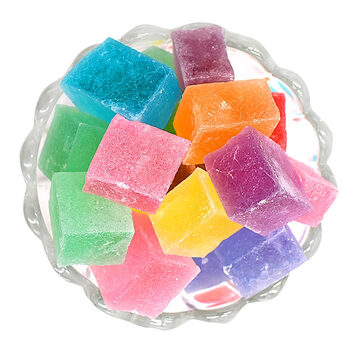 网红琥珀糖高颜值零食抖音咀嚼超大手工糖宝石糖水晶糖 280g罐装,葡萄