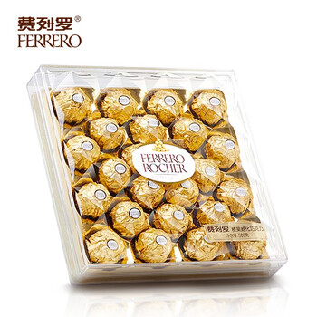 费列罗威化 费列罗 Ferrero Rocher 榛果威化糖果巧克力婚庆喜糖零食5 情人节表白礼物24粒礼盒装300g 行情报价价格评测 京东