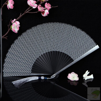 速鸿钛合金折扇 钛合金扇子男生霸气铁扇子纯金属防身武1器 几何图形