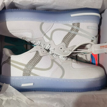 虞萌馨迪运动aj男女鞋air force 1 react af1骨白冰蓝空军一号气垫