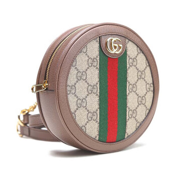 古驰(gucci)古驰ophidia女款圆饼迷你双肩背包链条包 棕色