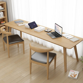 全实木书桌长条桌靠窗靠墙窄桌子一字板长桌实木学习桌工作室卧室双人