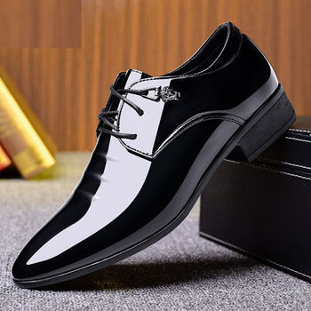 思美境男士皮鞋商务正装休闲潮流发型师尖头鞋子韩版英伦内增高结婚