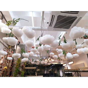 棉花云朵装饰吊幼儿园布置道具t台路引白云汽车4s店商场挂饰定做骏荣
