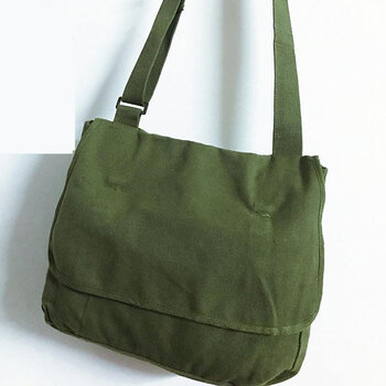 乔萱 80年代军绿色正宗老式帆布包军迷挎包挂包包为人民服务 1994