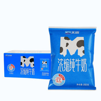 上海可发天润鲜牛乳200g20袋新疆天润浓缩牛奶m版纯牛奶利乐枕日期不