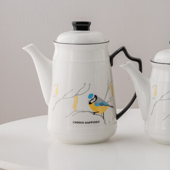 陶瓷茶壶冷水壶可泡茶装开水壶凉水壶可定logo花茶壶耐用高温大壶爱情