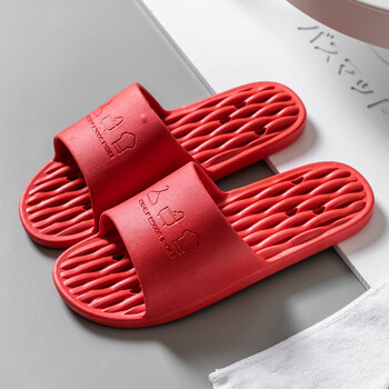 拖男轻便防滑厚底居家居情侣室内家用漏水洗澡塑料红色270适合3940脚