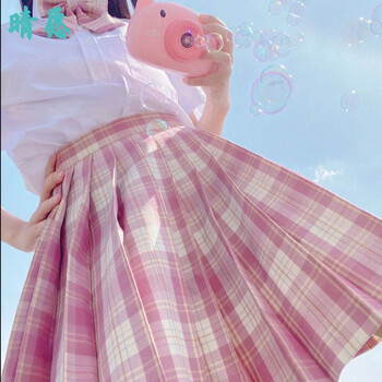 同学整套jk裙夏季jk套装可爱黑丝格裙 树莓红茶 短袖刺绣衬衫 领结 s