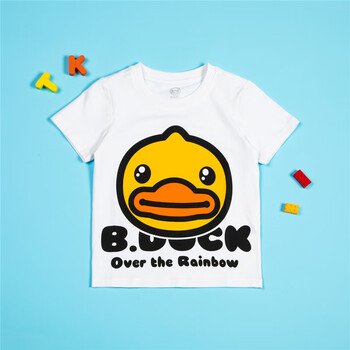 bduck小黄鸭童装儿童t恤夏季男童短袖卡通打底衫女童上衣bf2101a999a