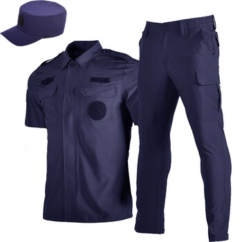 2022新款长袖速干作训服教官服保安服执勤服四面弹力户外工作服藏青色