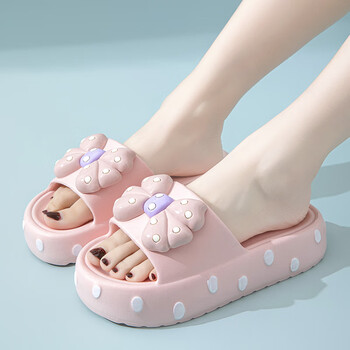 沧胜eva拖鞋女夏季居家可爱蝴蝶结厚底踩屎感凉拖鞋浴室防滑外穿轻便