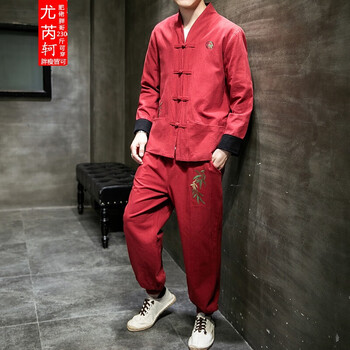 【90-230斤胖子5xl超大码】中国风男装青年唐装汉服古装古风民国风