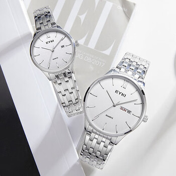 雷诺rarone时尚男士手表一对情侣款手表女简约气质防水石英表情人节银