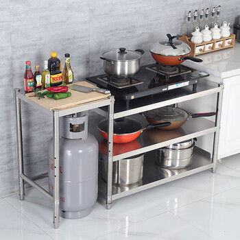 灶台架 厨房不锈钢灶台架做饭桌炒菜台液化气灶收纳架煤气灶架1 加厚