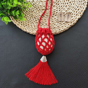 蛋套编织立夏端午节蛋袋蛋兜手工编织毛线金鱼蛋套蛋成品网挂脖儿童节