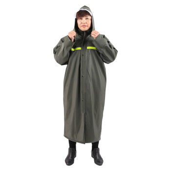 知时雨（GXM）长款雨衣大褂带反光条雨衣防水衣均码【企业定制】