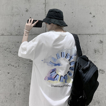 木风迪夏季马思唯同款短袖恤潮牌潮流男女学生情侣闺蜜装白色s