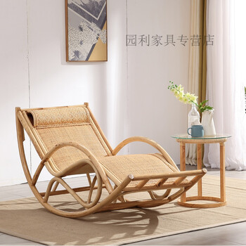 腾椅 手工编 天然藤椅腾椅休闲摇椅竹编藤椅藤摇椅新中式藤椅躺椅休闲