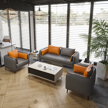 擎宅办公沙发商务简约经理沙发会客洽谈室接待室 2 1 大茶几