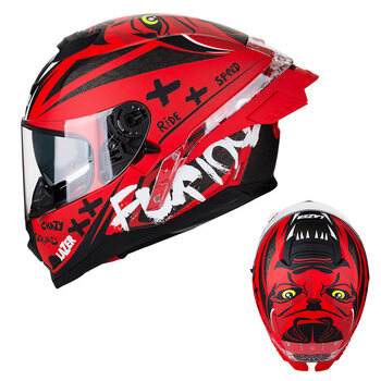 2022新款lazer头盔比利时lazer夏季摩托车头盔全盔男个性双镜片防雾