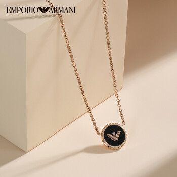 EMPORIO ARMANI阿玛尼女士项链 黑色鹰标项链女 生日礼物 送女友EGS2533221