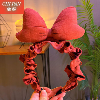 池盼发箍女洗脸韩版网红可爱蝴蝶结头箍领结敷面膜化妆束发带卖萌发酒