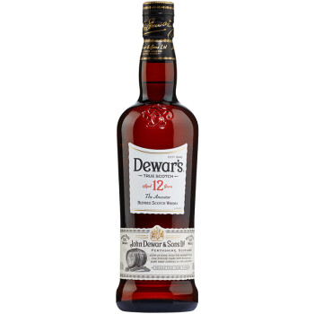 帝王（Dewar's）洋酒 二次陈酿威士忌 12年苏格兰调配威士忌700ml