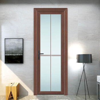 格鲁德卫生间门中窄钛镁铝合金平开门室内钢化玻璃厕所门洗手间门厨卫